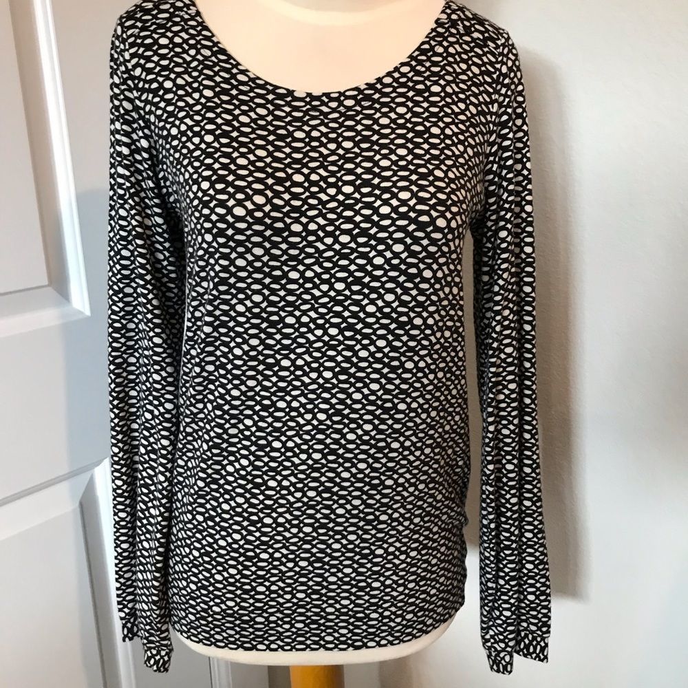 Piazza Sempione Black & White Print Blouse 10 NWT - Picture 4 of 8